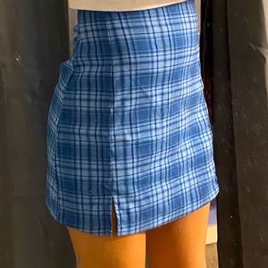 Blue plaid brandy Melville skirt